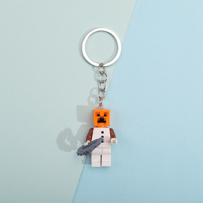 Wholesale Cartoon Plastic Building Blocks Keychain (M) JDC-KC-QMou011