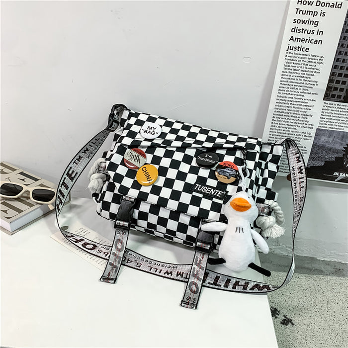 Wholesale Shoulder Bag Nylon Plaid Large Capacity Diagonal Span JDC-SD-Taiao001