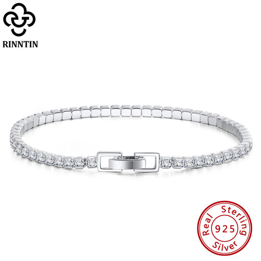 Jewelry WholesaleWholesale S925 Sterling Silver Bracelet inlaid square tennis chain JDC-BT-ShangD004 Bracelet 尚达 %variant_option1% %variant_option2% %variant_option3%  Factory Price JoyasDeChina Joyas De China