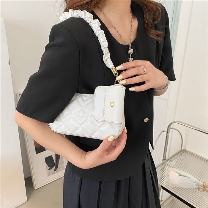 Wholesale PU shoulder bag pleated MOQ≥3 JDC-SD-HZD033