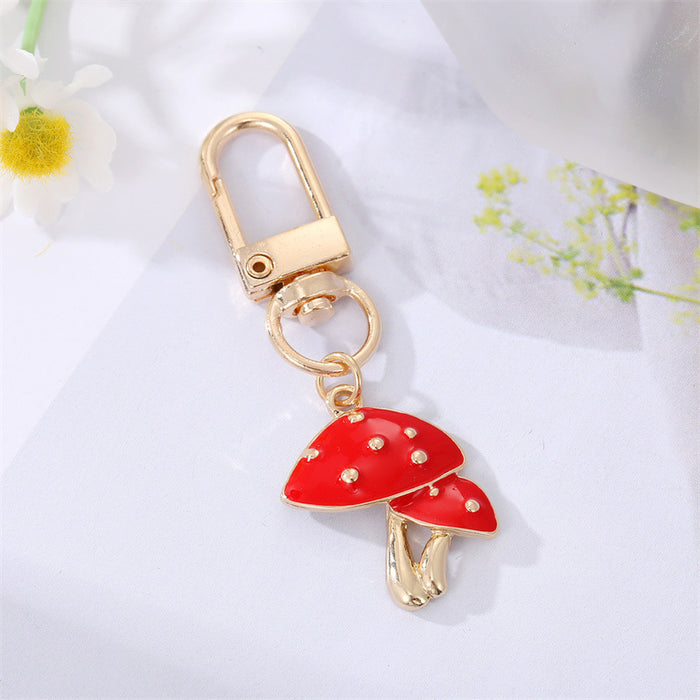 Jewelry WholesaleWholesale Color Enamel Mushroom Dried Flowers Leaves Alloy Keychain MOQ≥6 JDC-KC-Juej003 Keychains 觉际 %variant_option1% %variant_option2% %variant_option3%  Factory Price JoyasDeChina Joyas De China