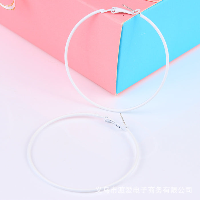 Jewelry WholesaleWholesale Spray Paint Candy Fifteen Colors Big Circle Earrings JDC-ES-DUAI008 Earrings 渡爱 %variant_option1% %variant_option2% %variant_option3%  Factory Price JoyasDeChina Joyas De China