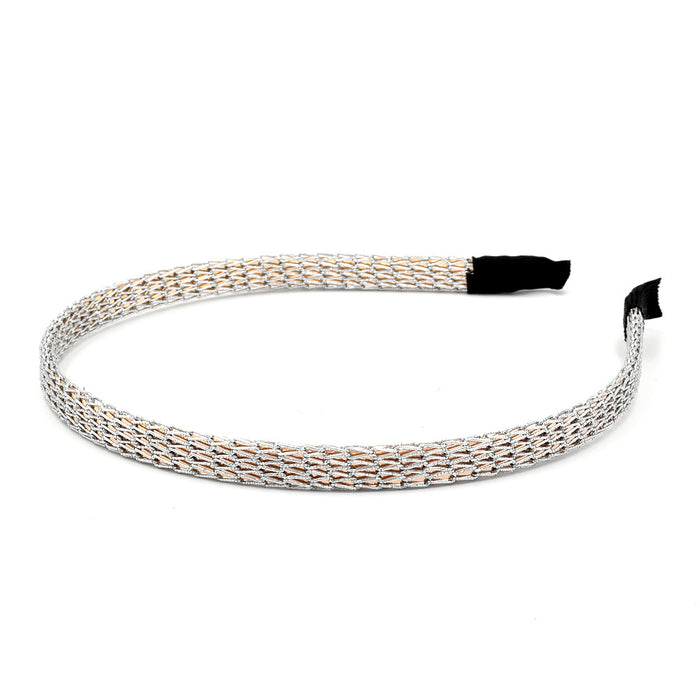 Wholesale Hollow Leaf Metal Headband Simple Punk Pearl Head Buckle JDC-HD-GSN011