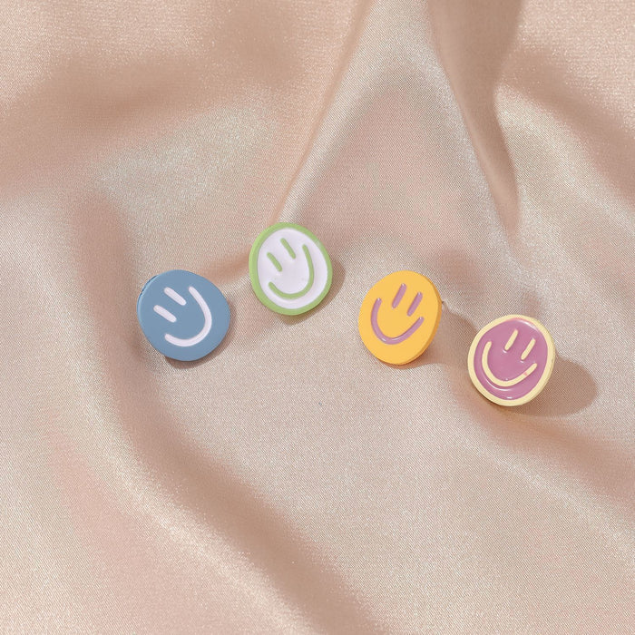 Jewelry WholesaleWholesale Round Asymmetric Smiley Resin Earrings JDC-ES-D204 Earrings 晴雯 %variant_option1% %variant_option2% %variant_option3%  Factory Price JoyasDeChina Joyas De China