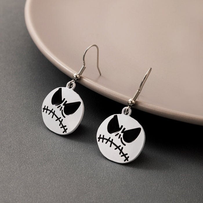 Wholesale Earrings Alloy Ceramic Halloween Scary Skull Earrings JDC-ES-MOM016