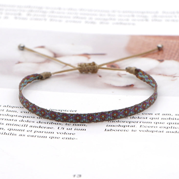 Wholesale Ethnic Wind Ribbon Pure Hand Woven Bracelet JDC-BT-HeY017