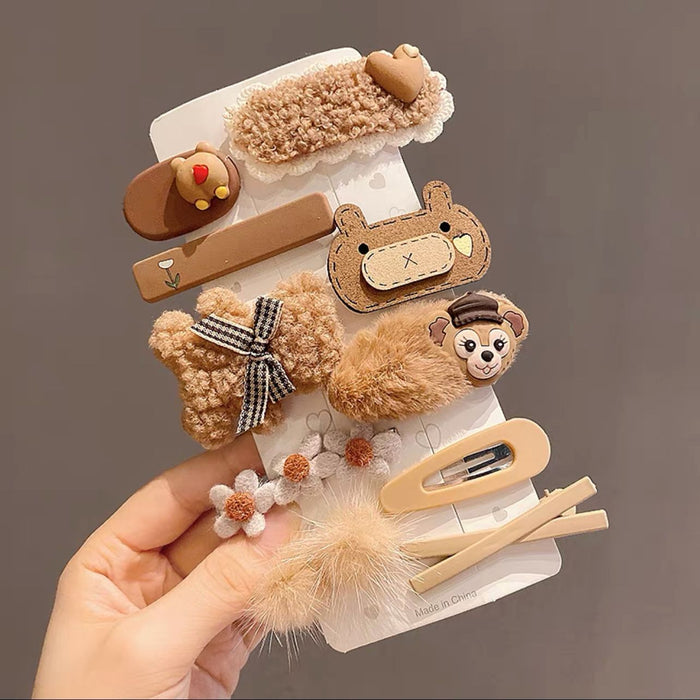 Wholesale milk coffee plush hair clip side clip  JDC-HC-YuTing004