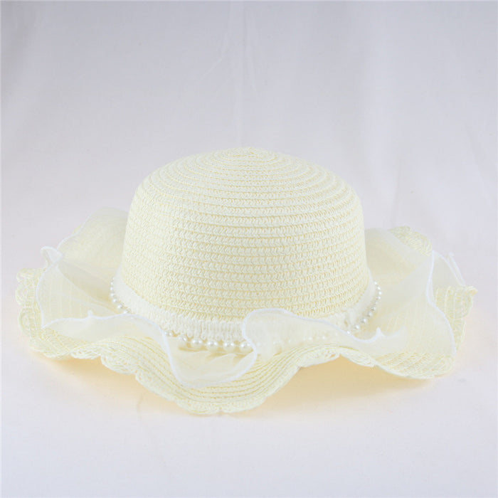 Jewelry WholesaleWholesale Children's Mesh Bow Dome Straw Hat JDC-FH-Guanchuan008 Fashionhat 冠川 %variant_option1% %variant_option2% %variant_option3%  Factory Price JoyasDeChina Joyas De China