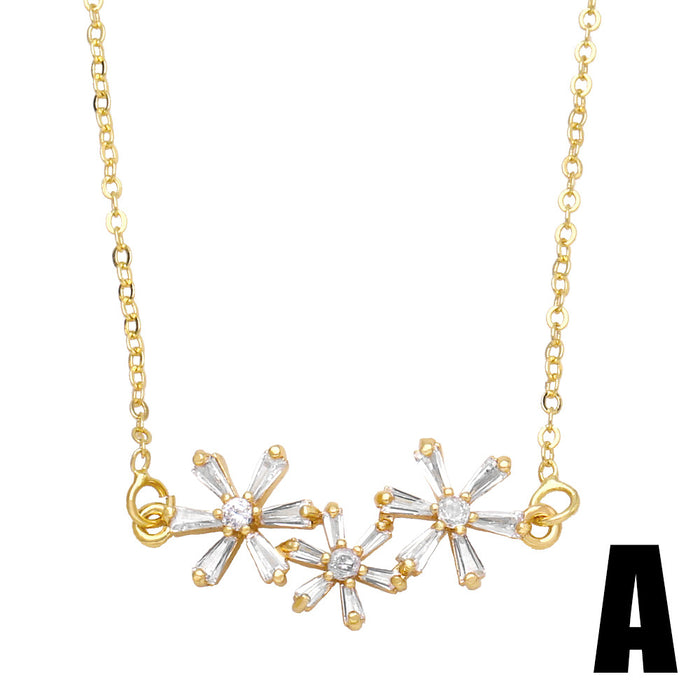 Wholesale flower necklace temperament light luxury high-end love clavicle chain JDC-NE-AS579