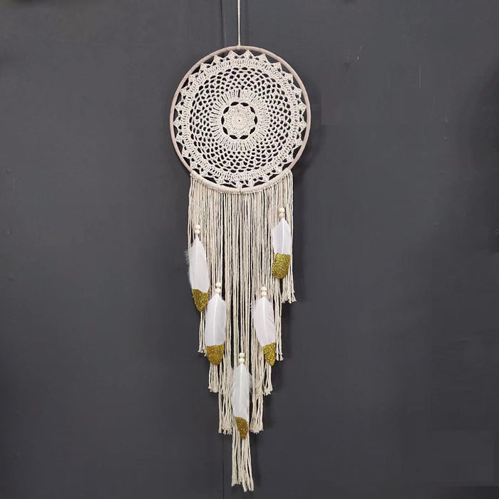 Wholesale round bamboo circle dreamcatcher home decoration dream catcher pendant MOQ≥2 JDC-DC-MengS037