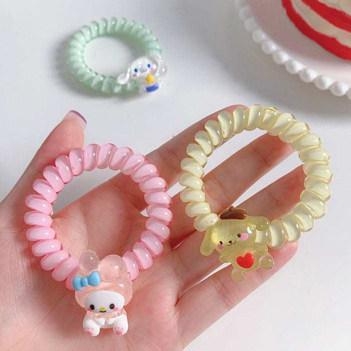 Wholesale Hair Scrunchies Plastic Phone Cord Cute Cartoon (M) JDC-HS-DILAN003