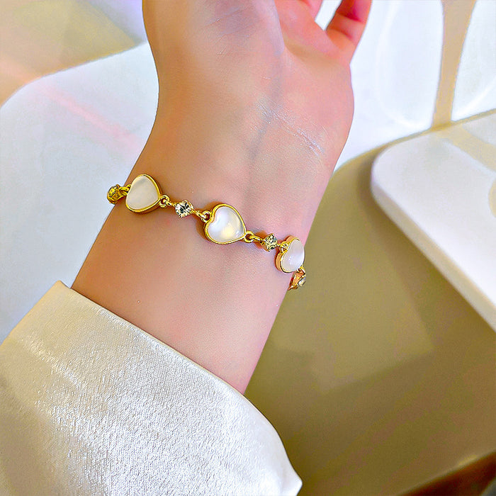 Wholesale Bracelet Pearl Flower Heart Bracelet MOQ≥2 JDC-BT-WeiM009