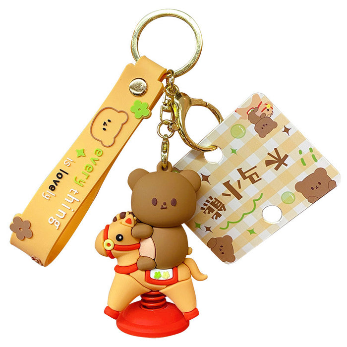 Wholesale Keychains For Backpacks PVC Trojan Shaker Cute Keychain MOQ≥2 JDC-KC-XuanYi004