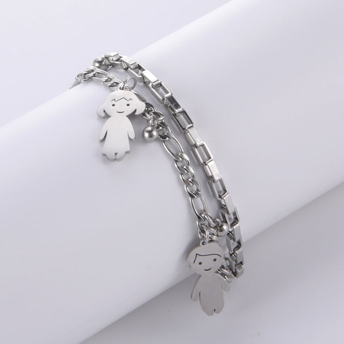 Wholesale Cute Cartoon Character Stainless Steel Bracelet  JDC-BT-QiJu001