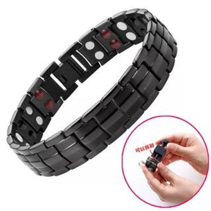 Wholesale Detachable Double Row Magnetic Therapy Bracelet JDC-BT-YunJ003