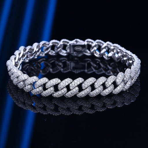 Jewelry WholesaleWholesale 925 Sterling Silver Rhinestone Cuban Chain Bracelet JDC-BT-GES001 Bracelet 格尔诗 %variant_option1% %variant_option2% %variant_option3%  Factory Price JoyasDeChina Joyas De China