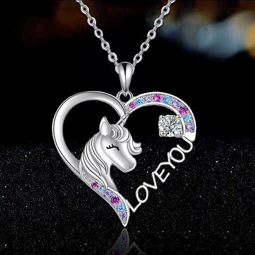 Jewelry WholesaleWholesale Cartoon Rainbow Horse Alloy Necklace MOQ≥2 JDC-NE-JYS009 Necklaces 静夜思 %variant_option1% %variant_option2% %variant_option3%  Factory Price JoyasDeChina Joyas De China