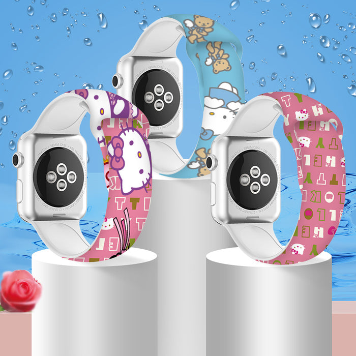 Wholesale Cartoon Silicone Strap Suitable for Apple Watch Strap (S) JDC-WD-NuoQi007