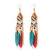 Jewelry WholesaleWholesale Boho Rice Beads Feather Tassel Alloy Earrings JDC-ES-Daiq030 Earrings 黛茜 %variant_option1% %variant_option2% %variant_option3%  Factory Price JoyasDeChina Joyas De China