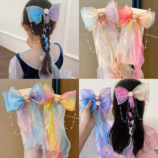 Jewelry WholesaleWholesale Children's Hairband Tied Hair Bow Braided Hair Clip JDC-HC-CT002 Hair Clips 春天 %variant_option1% %variant_option2% %variant_option3%  Factory Price JoyasDeChina Joyas De China