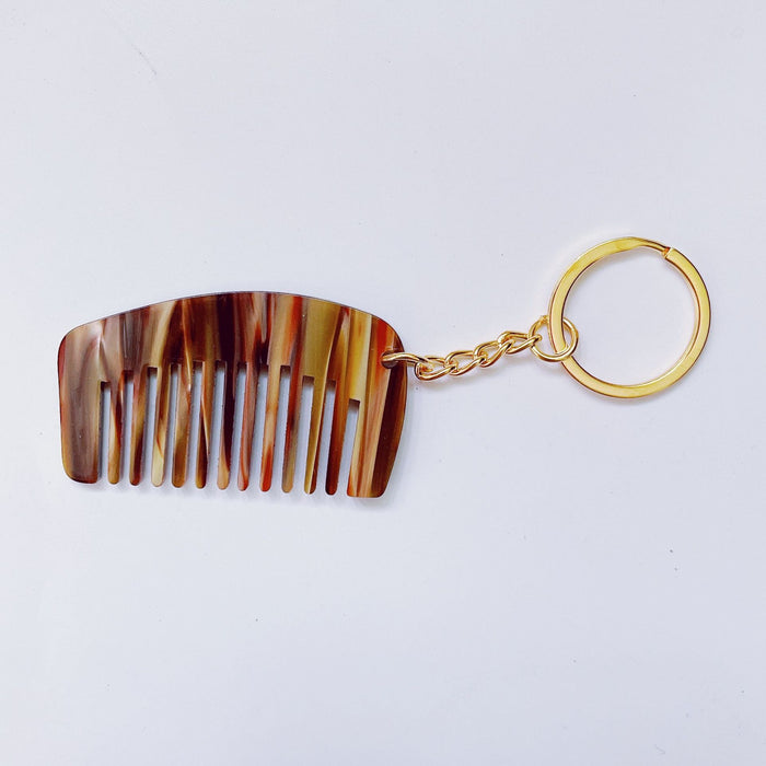 Wholesale acetate sheet mini comb keychain cute MOQ≥2 JDC-KC-XingYi001