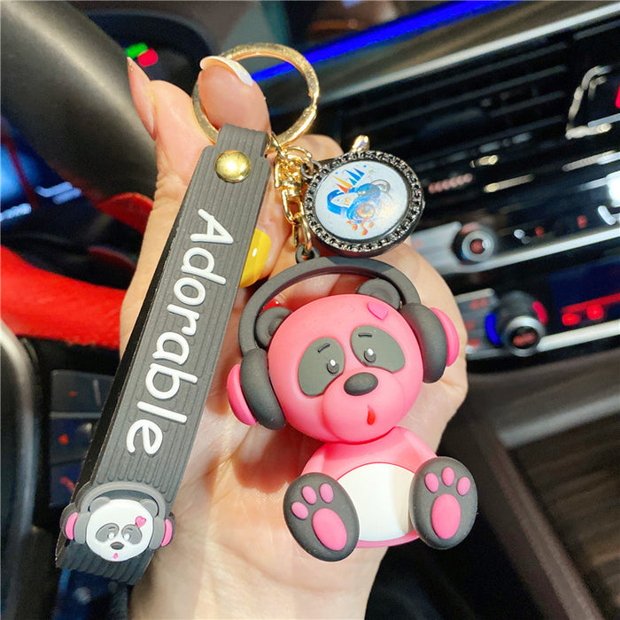 Wholesale cute elephant panda doll keychain MOQ≥3 JDC-KC-DeK001