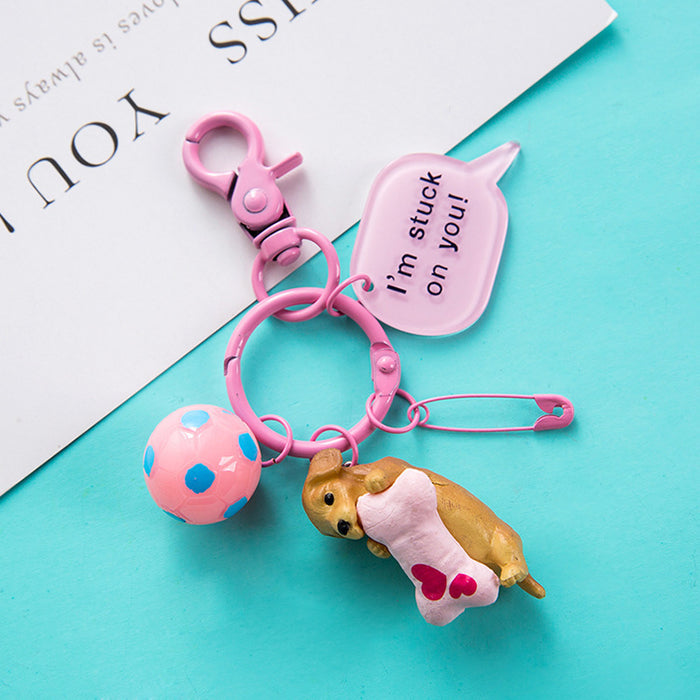 Wholesale Cartoon Resin Dog Cute Keychains MOQ≥2 JDC-KC-QiaM012