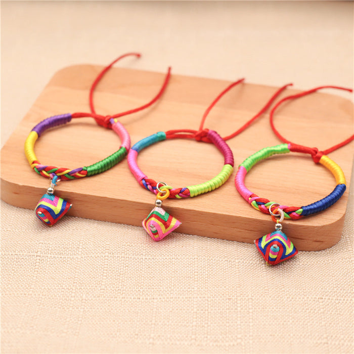 Wholesale Colorful Rope Braided Rice Dumpling Bracelet MOQ≥2 JDC-BT-GeEr003