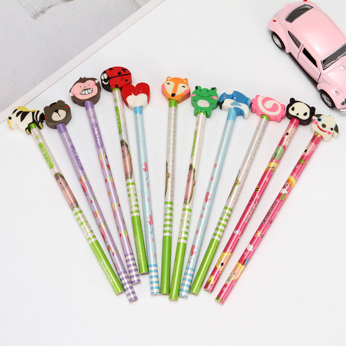 Wholesale Cartoon Wood Pencil With Eraser JDC-BP-XHZ001