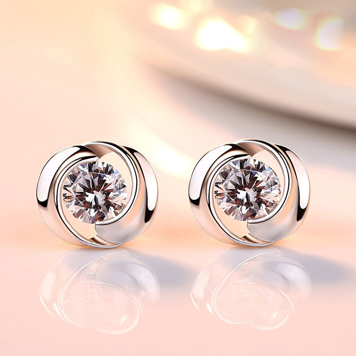 Jewelry WholesaleWholesale Copper Zircon Ripple Windmill Earrings MOQ≥2 JDC-ES-Caos016 Earrings 曹适 %variant_option1% %variant_option2% %variant_option3%  Factory Price JoyasDeChina Joyas De China