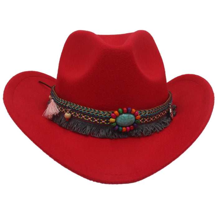 Wholesale Western Cowboy Hat Jeweled Accessories Cotton Jazz Hat JDC-FH-HanDi005