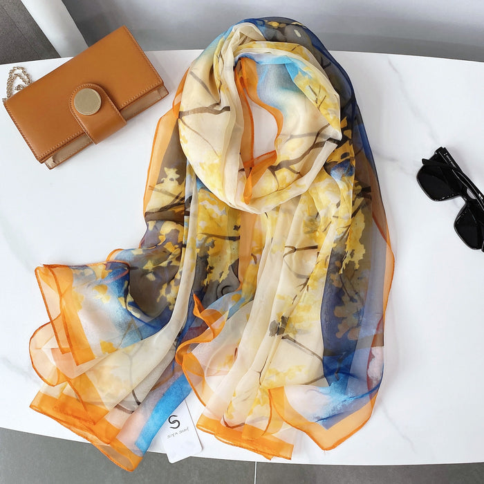 Wholesale Silk Scarf Yourou Yarn Summer Travel Sunscreen Shawl MOQ≥2 JDC-SS-SiYa005