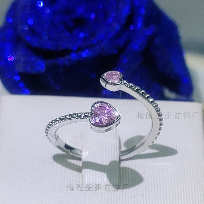 Wholesale 12 Months Different Colors Precious Stones Copper Couple Rings MOQ≥2 JDC-RS-ShengY001