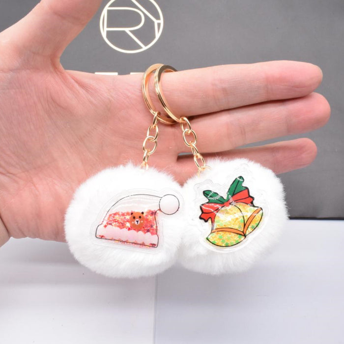 Jewelry WholesaleWholesale christmas fur ball keychain tree old man bell deer  MOQ≥2 JDC-KC-BingX001 Keychains 冰香 %variant_option1% %variant_option2% %variant_option3%  Factory Price JoyasDeChina Joyas De China