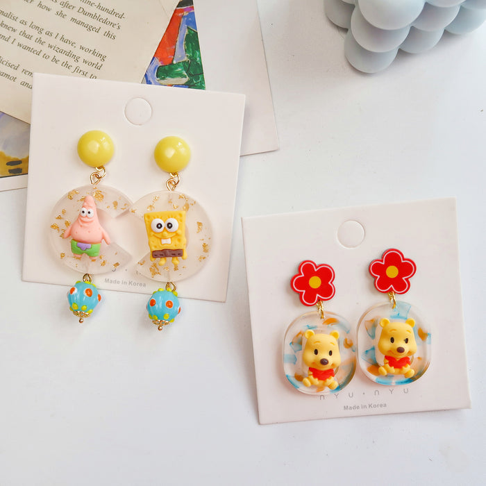 Wholesale 925 Silver Needle Cartoon Resin Earrings (M) JDC-ES-XNWE010