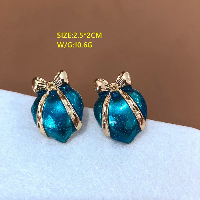 Wholesale Earrings Alloy Middle Ages Mystic Blue Color Byzantine Style JDC-ES-OML002