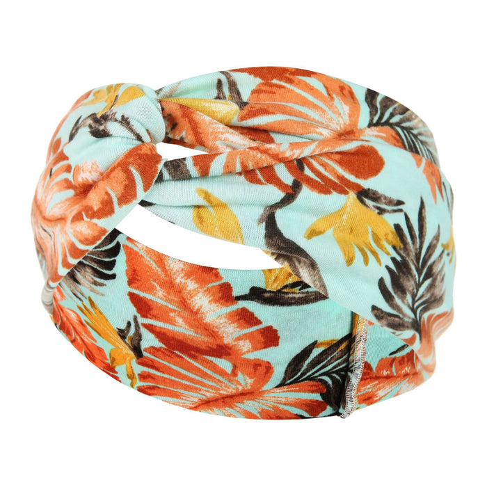 Wholesale Headband Fabric Bohemian Print Sports Antiperspirant Headband Sweat Absorption MOQ≥2 JDC-HD-FanM012