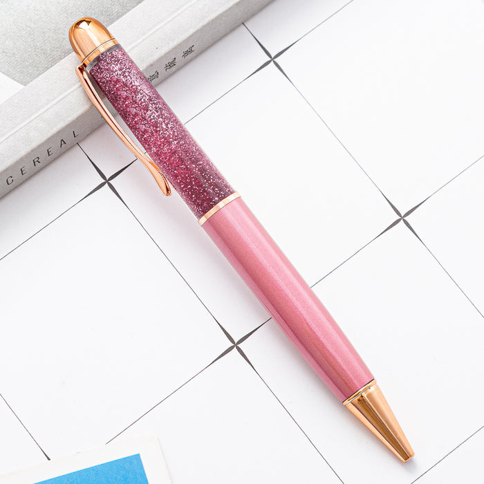 Wholesale Ballpoint Pen Metal Into Oil Dazzle Colorful Quicksand JDC-BP-HongD009