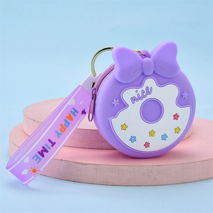 Wholesale Keychains For Backpacks Bow Coin Purse Soft Rubber Keychain JDC-KC-YPin023