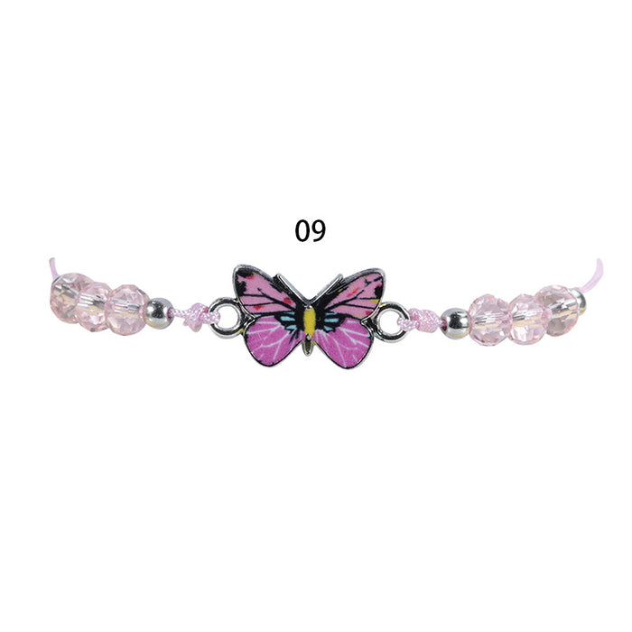 Wholesale Crystal Beaded Colorful Butterfly Bracelet JDC-BT-Yiye024