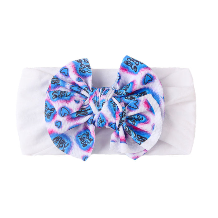 Wholesale baby nylon printed double bow Bandana sweatband JDC-HD-ML031