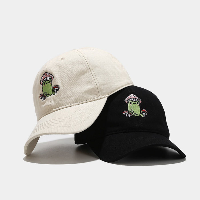 Wholesale Cartoon Frog Mushroom Embroidery Cotton Baseball Cap MOQ≥2 JDC-FH-LvYi013