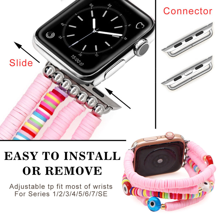 Wholesale For Apple Watch Boho Beads Soft Ceramic Strap JDC-WH-BDBD001