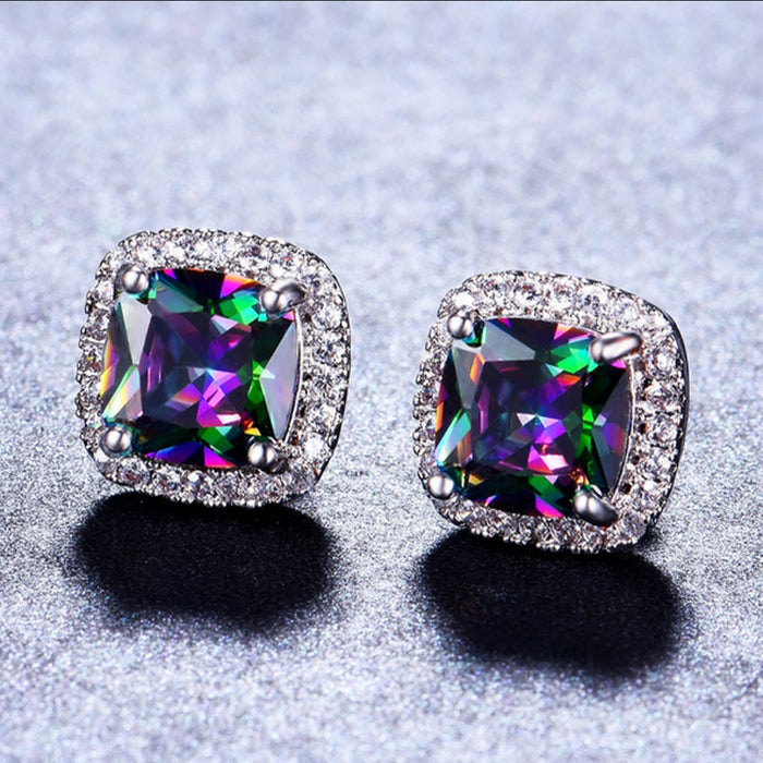 Wholesale Colored Diamond Earrings Four Prong Stud Earrings MOQ≥2 JDC-ES-JYS007