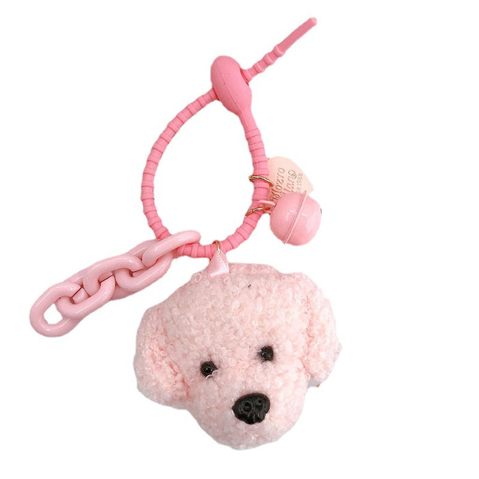 Wholesale woolen teddy dog pendant keychain lanyard JDC-KC-GeL003