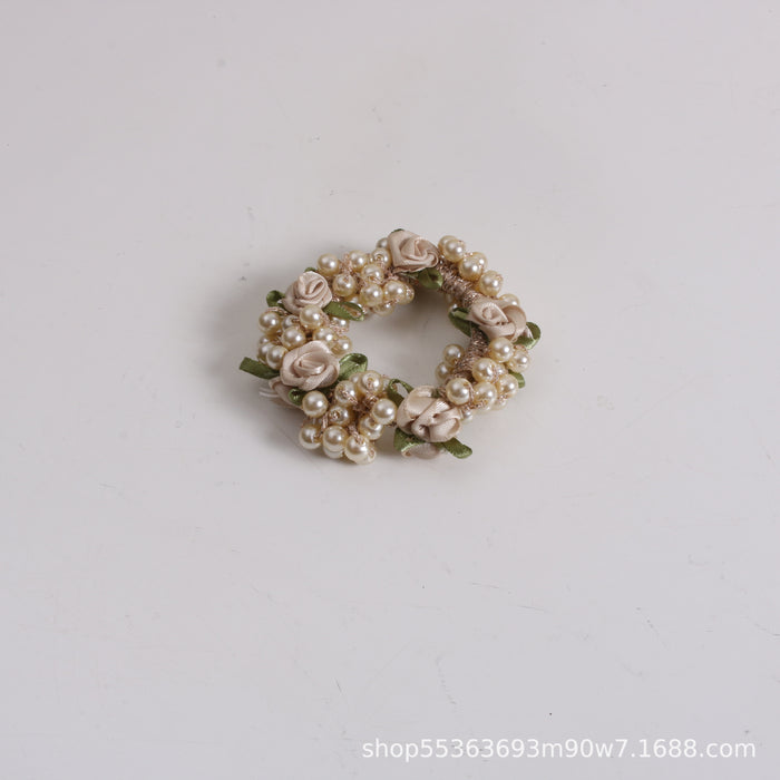 Wholesale ball head flower female head rope hair ring JDC-HS-TengH004