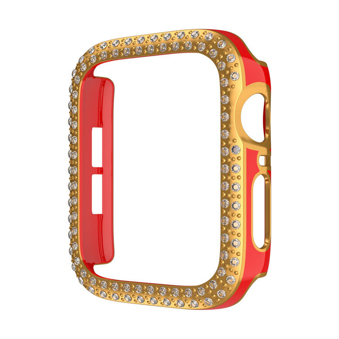 Wholesale Watch Case PC Double Row Flash Diamond iWatch Protective Cases MOQ≥2 JDC-WD-KuYue002