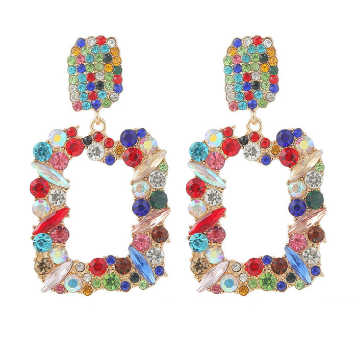 Jewelry WholesaleWholesale geometric square rhinestone earrings JDC-ES-Lai010 Earrings 恋艾 %variant_option1% %variant_option2% %variant_option3%  Factory Price JoyasDeChina Joyas De China