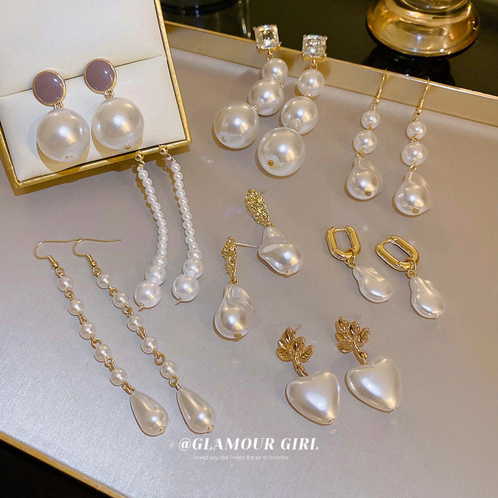 Jewelry WholesaleWholesale silver needle French vintage pleated irregular pearl earrings JDC-ES-BY200 Earrings 宝钰 %variant_option1% %variant_option2% %variant_option3%  Factory Price JoyasDeChina Joyas De China