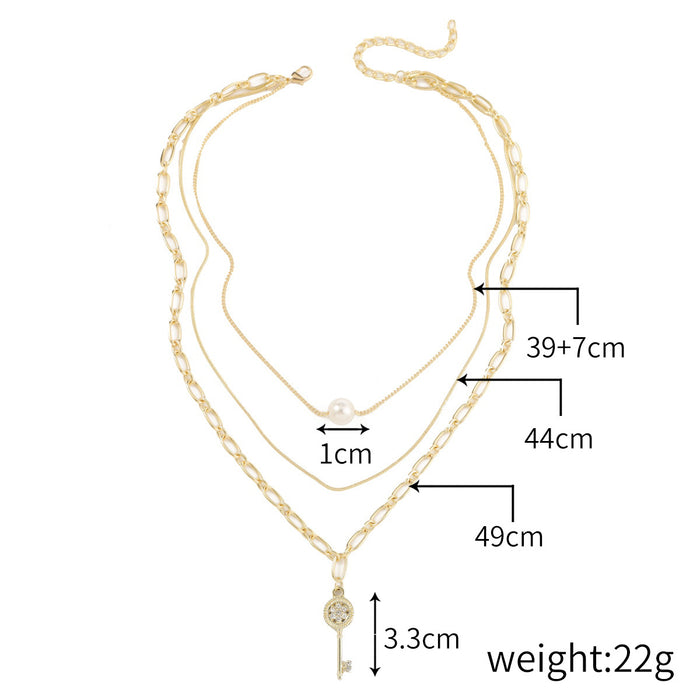 Wholesale multi-layer necklace ins wind lock necklace women all match JDC-NE-ManY001